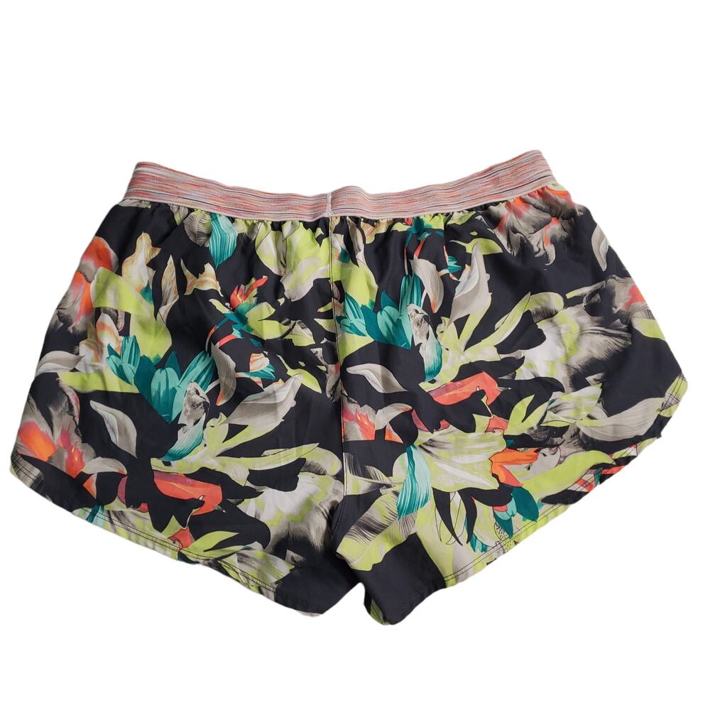 Avia Tropical Floral Gray Running Short Lined Women's Size L 12/14 1547 - Picture 2 of 5